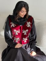 سخمه زرشکی پاپیون ملیله نقره - تصویر 2