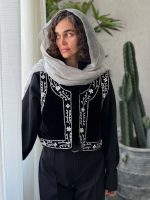 سخمه مشکی حاشیه گل شکوفه